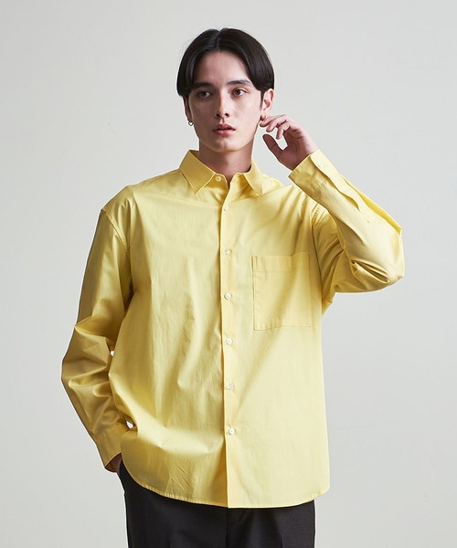 info. BEAUTY&YOUTH(インフォビューティアンドユース)の「【マルチサイズ】ブロード ビッグシャツ(シャツ/ブラウス・メンズ・イエロー/コバルトブルー/モカ/ホワイト/ピンク・マルチサイズ)」の4枚目の写真