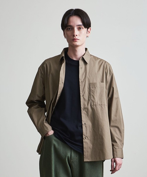 info. BEAUTY&YOUTH(インフォビューティアンドユース)の「【マルチサイズ】ブロード ビッグシャツ(シャツ/ブラウス・メンズ・イエロー/コバルトブルー/モカ/ホワイト/ピンク・マルチサイズ)」の1枚目の写真