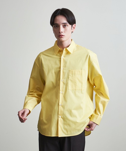 info. BEAUTY&YOUTH(インフォビューティアンドユース)の「【マルチサイズ】ブロード ビッグシャツ(シャツ/ブラウス・メンズ・イエロー/コバルトブルー/モカ/ホワイト/ピンク・マルチサイズ)」の6枚目の写真