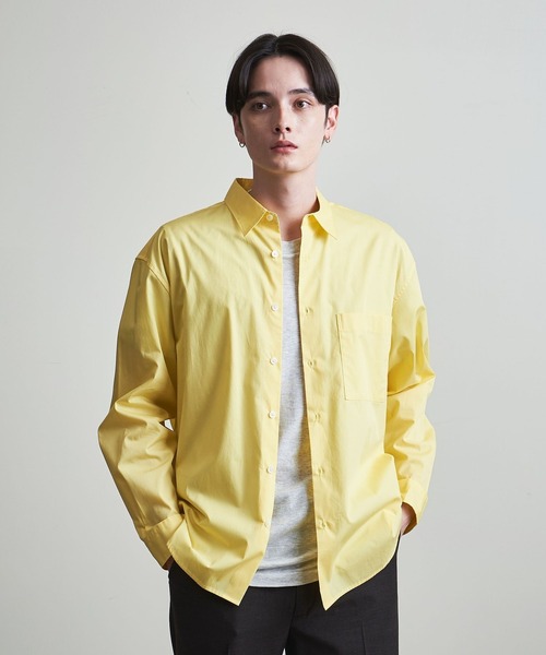 info. BEAUTY&YOUTH(インフォビューティアンドユース)の「【マルチサイズ】ブロード ビッグシャツ(シャツ/ブラウス・メンズ・イエロー/コバルトブルー/モカ/ホワイト/ピンク・マルチサイズ)」の9枚目の写真