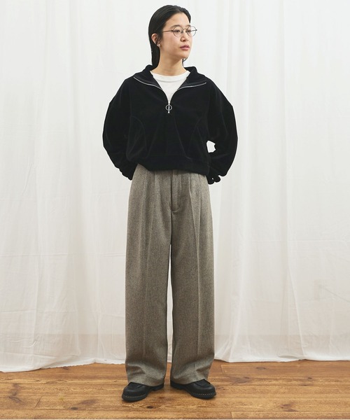 fig Ｌondon（フィグロンドン）の「_WOOL TWEED trousers（その他パンツ・レディース・グレー/ブラック・1/0）」の13枚目の写真