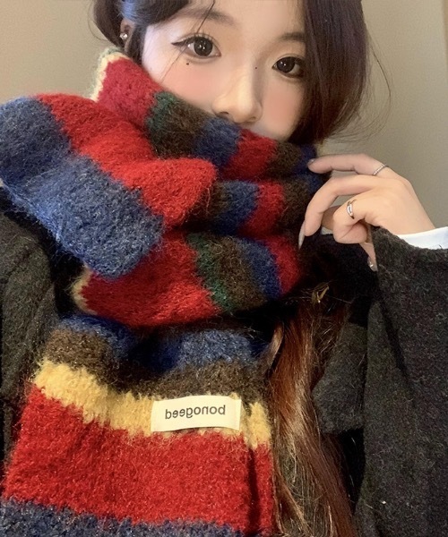 セール】マルチボーダーニットマフラー（マフラー）｜SHEPP（シープ