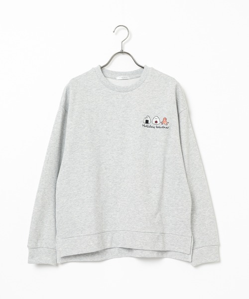 Honeys（ハニーズ）の「ワンポイントルームウェア（上下セット）（ルームウェア/パジャマ・レディース・ライトグレー系/ホワイト×ブラウン/グレー系その他/ホワイト×ブラック・S/M/LL/L）」の5枚目の写真