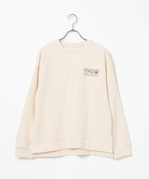 Honeys（ハニーズ）の「ワンポイントルームウェア（上下セット）（ルームウェア/パジャマ・レディース・ライトグレー系/ホワイト×ブラウン/グレー系その他/ホワイト×ブラック・S/M/LL/L）」の9枚目の写真