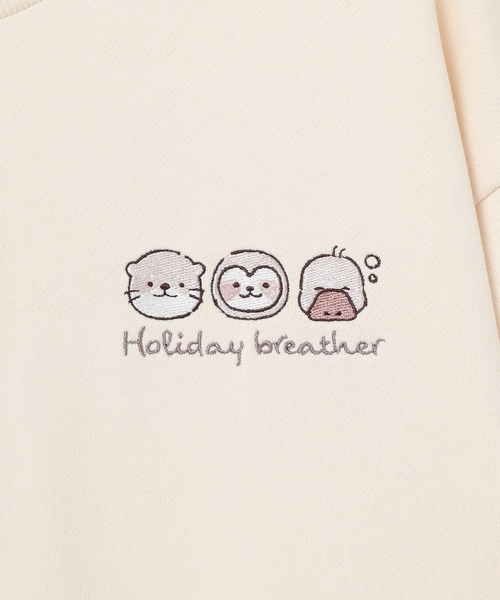 Honeys（ハニーズ）の「ワンポイントルームウェア（上下セット）（ルームウェア/パジャマ・レディース・ライトグレー系/ホワイト×ブラウン/グレー系その他/ホワイト×ブラック・S/M/LL/L）」の10枚目の写真