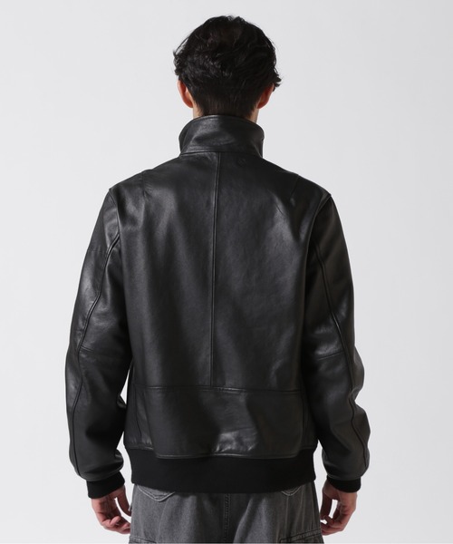 STAND LEATHER MA-1 MOD JACKET / スタンド レザー MA-1 モディファイ