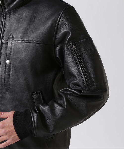 STAND LEATHER MA-1 MOD JACKET / スタンド レザー MA-1 モディファイ