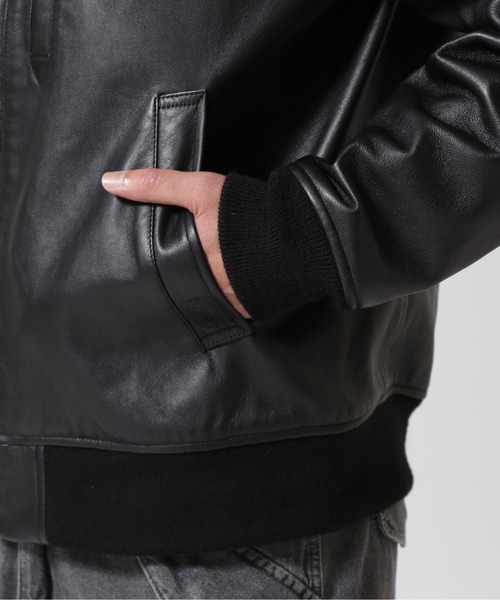 STAND LEATHER MA-1 MOD JACKET / スタンド レザー MA-1 モディファイ