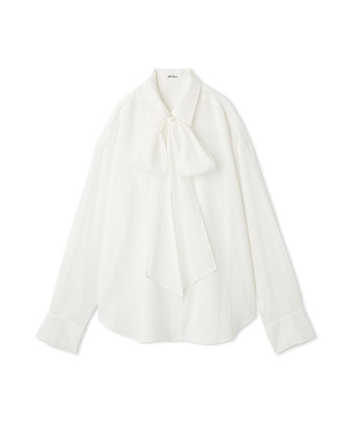 セール】2wayシャツ衿シアーボウタイブラウス（シャツ/ブラウス