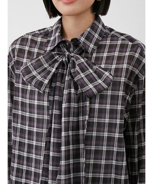 セール】2wayシャツ衿シアーボウタイブラウス（シャツ/ブラウス