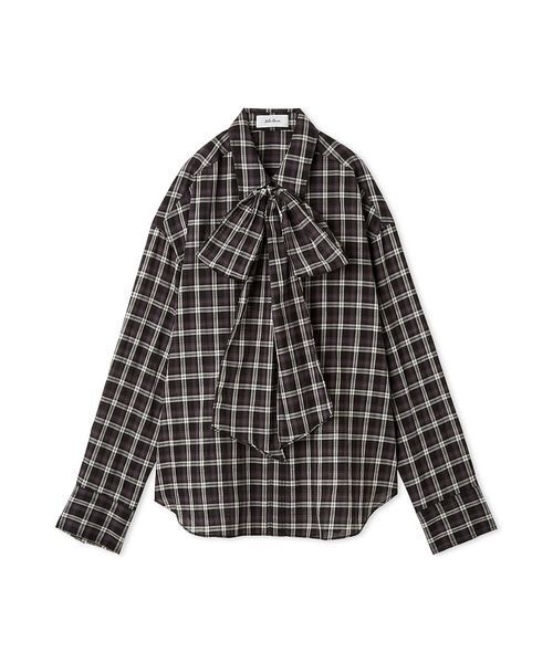 Mila Owen（ミラオーウェン）の「2wayシャツ衿シアーボウタイブラウス