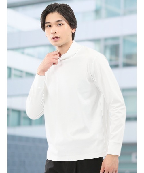 TAKA-Q(タカキュー)の「Tシャツ メンズ 長袖 ストレッチ 綿 コットン 無地 シルケット スムス タートルネック ドレスT(Tシャツ/カットソー・メンズ・ホワイト/ネイビー/ブラック/ブラウン・MEDIUM/X-LARGE/LARGE)」の1枚目の写真