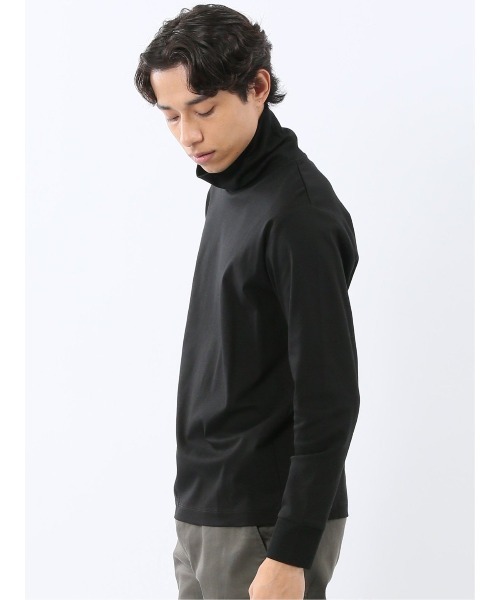 TAKA-Q(タカキュー)の「Tシャツ メンズ 長袖 ストレッチ 綿 コットン 無地 シルケット スムス タートルネック ドレスT(Tシャツ/カットソー・メンズ・ホワイト/ネイビー/ブラック/ブラウン・MEDIUM/X-LARGE/LARGE)」の6枚目の写真