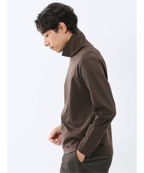 TAKA-Q(タカキュー)の「Tシャツ メンズ 長袖 ストレッチ 綿 コットン 無地 シルケット スムス タートルネック ドレスT(Tシャツ/カットソー・メンズ・ホワイト/ネイビー/ブラック/ブラウン・MEDIUM/X-LARGE/LARGE)」の19枚目の写真