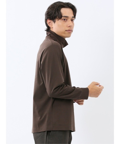 TAKA-Q(タカキュー)の「Tシャツ メンズ 長袖 ストレッチ 綿 コットン 無地 シルケット スムス タートルネック ドレスT(Tシャツ/カットソー・メンズ・ホワイト/ネイビー/ブラック/ブラウン・MEDIUM/X-LARGE/LARGE)」の17枚目の写真