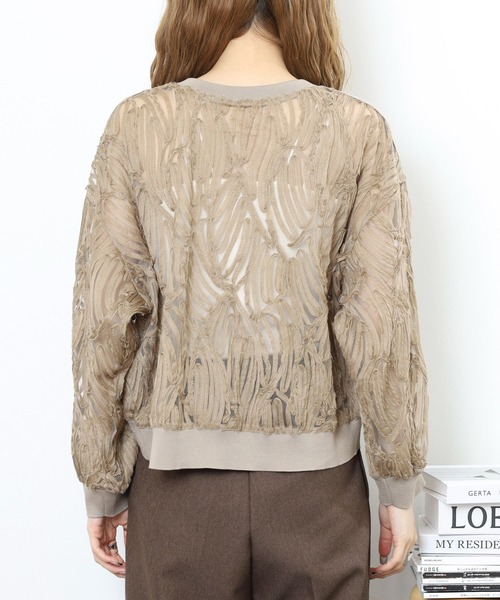 BRODIAEA(ブローディア)の「BRODIAEA テープ刺繍メッシュカーディガン(カーディガン/ボレロ・レディース・モカ/ブラック・40)」の13枚目の写真