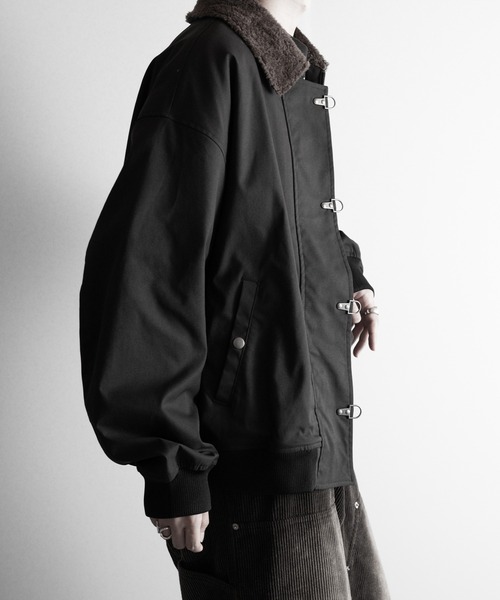 RUUBON(ルーボン)の「【RUUBON】 fireman N-1 deck jacket / ファイヤーマンN-1デッキジャケット(ブルゾン・メンズ・グレー/ブラック・S/M/L)」の5枚目の写真