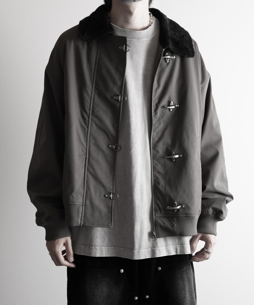 RUUBON(ルーボン)の「【RUUBON】 fireman N-1 deck jacket / ファイヤーマンN-1デッキジャケット(ブルゾン・メンズ・グレー/ブラック・S/M/L)」の6枚目の写真