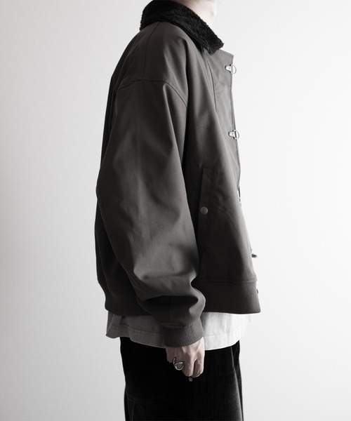 RUUBON(ルーボン)の「【RUUBON】 fireman N-1 deck jacket / ファイヤーマンN-1デッキジャケット(ブルゾン・メンズ・グレー/ブラック・S/M/L)」の7枚目の写真