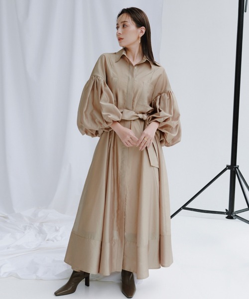 シルクタッチオーガンワンピース（ドレス）｜anuans（アニュアンス）の