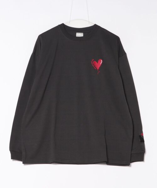 ８(eight)（エイト）の「ハートロゴワイドシルエットロンT（Tシャツ/カットソー・メンズ・ホワイト/ブラック/スミクロ・MEDIUM/LARGE/X-LARGE）」の3枚目の写真