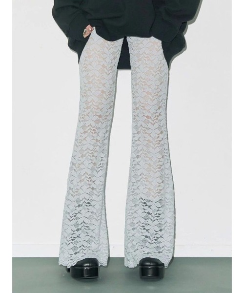 EVRIS（エヴリス）の「レースフレアパンツ（その他パンツ・レディース・ホワイト/ブルー/ブラック・SMALL/MEDIUM）」の3枚目の写真