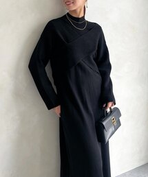 クロスプルオーバー×ニットワンピース