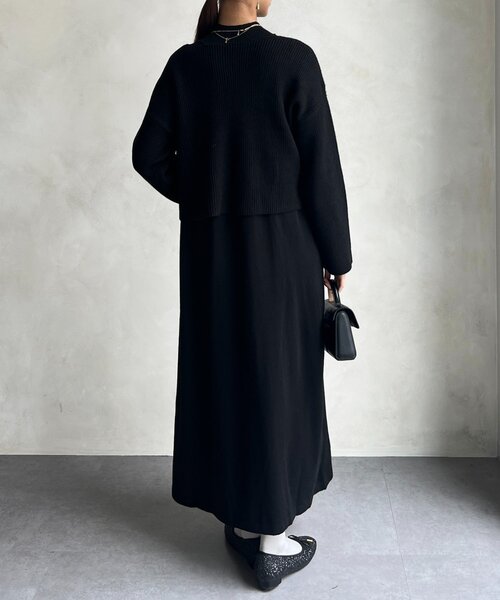 セール】クロスプルオーバー×ニットワンピース（ワンピース）｜Chez