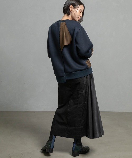 MARECHAL TERRE（マルシャルテル）の「コンビネーションギャザートップス（Tシャツ/カットソー・レディース・セージグリーン/カーキ/ブラック/ネイビー・MEDIUM）」の12枚目の写真