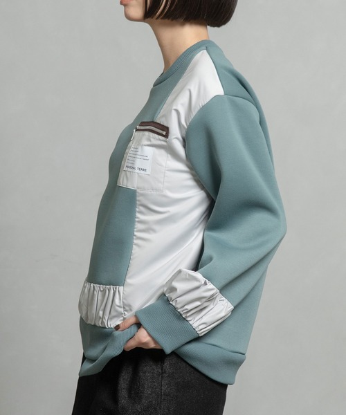 MARECHAL TERRE（マルシャルテル）の「コンビネーションギャザートップス（Tシャツ/カットソー・レディース・セージグリーン/カーキ/ブラック/ネイビー・MEDIUM）」の15枚目の写真