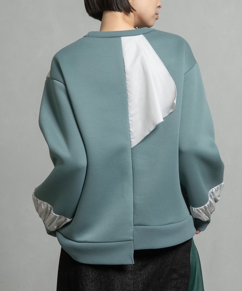 MARECHAL TERRE（マルシャルテル）の「コンビネーションギャザートップス（Tシャツ/カットソー・レディース・セージグリーン/カーキ/ブラック/ネイビー・MEDIUM）」の16枚目の写真