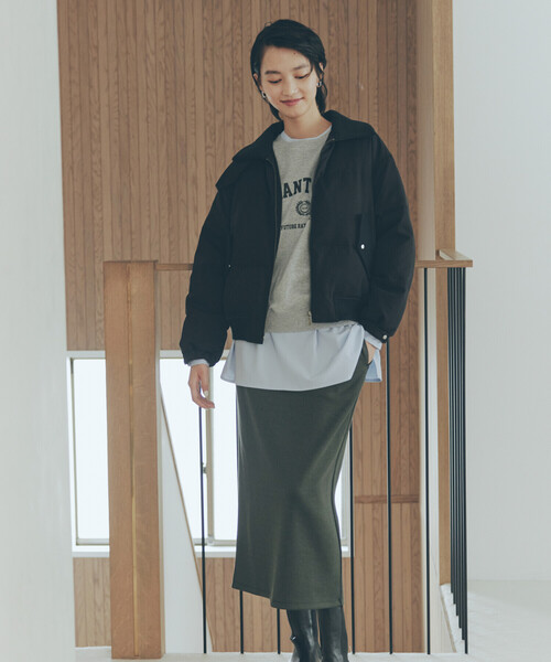 COMME CA ISM（コムサイズム）の「ダウンブルゾン（ダウンジャケット/コート・レディース・ブラック/グレイッシュベージュ・MEDIUM/LARGE）」の3枚目の写真