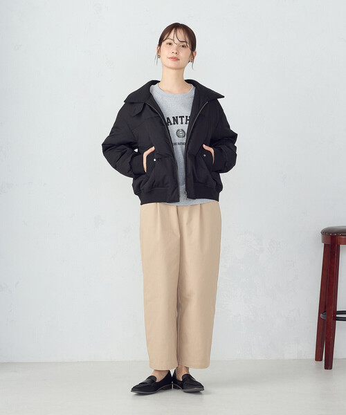 COMME CA ISM（コムサイズム）の「ダウンブルゾン（ダウンジャケット/コート・レディース・ブラック/グレイッシュベージュ・MEDIUM/LARGE）」の12枚目の写真