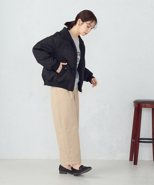 COMME CA ISM（コムサイズム）の「ダウンブルゾン（ダウンジャケット/コート・レディース・ブラック/グレイッシュベージュ・MEDIUM/LARGE）」の5枚目の写真