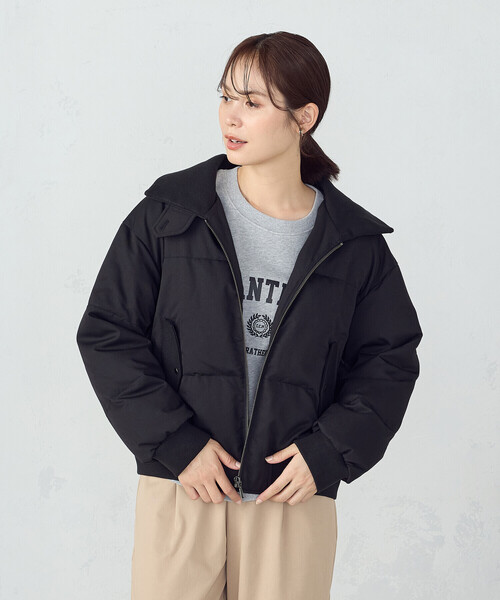 COMME CA ISM（コムサイズム）の「ダウンブルゾン（ダウンジャケット/コート・レディース・ブラック/グレイッシュベージュ・MEDIUM/LARGE）」の11枚目の写真