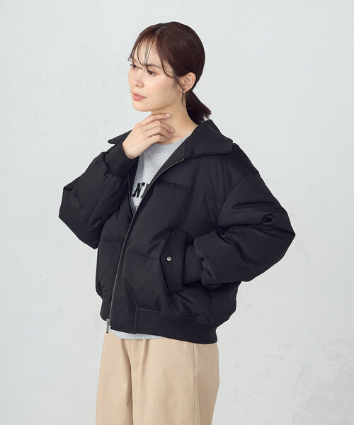 COMME CA ISM（コムサイズム）の「ダウンブルゾン（ダウンジャケット/コート・レディース・ブラック/グレイッシュベージュ・MEDIUM/LARGE）」の7枚目の写真