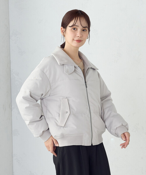 COMME CA ISM（コムサイズム）の「ダウンブルゾン（ダウンジャケット/コート・レディース・ブラック/グレイッシュベージュ・MEDIUM/LARGE）」の16枚目の写真