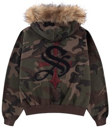 SUPPLIER（サプライヤー）の「A'GEM/9 × .kom 『SUPPLIER』 FAUX FUR CROSS ZIP HOODIE/フォーファークロスジップフーディ―（パーカー・メンズ）」
