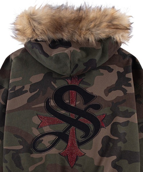 A'GEM/9 × .kom 『SUPPLIER/サプライヤー』 FAUX FUR CROSS ZIP HOODIE