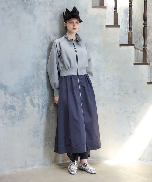 Cepica（セピカ）の「【MARECHAL TERRE】ジップブルゾンワンピース（ワンピース・レディース・グレー・FREE）」の2枚目の写真