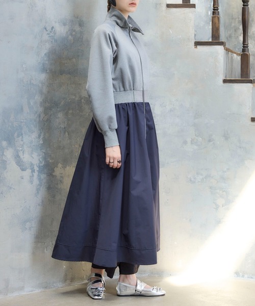 Cepica（セピカ）の「【MARECHAL TERRE】ジップブルゾンワンピース（ワンピース・レディース・グレー・FREE）」の6枚目の写真