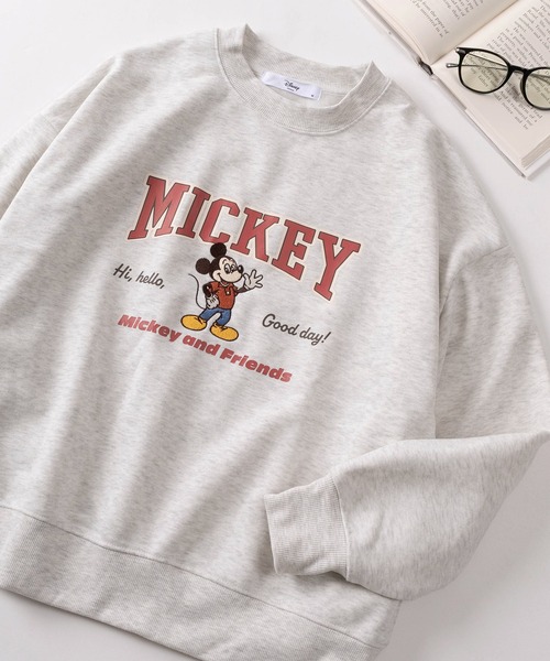 Disney（ディズニー）の「【71】【Disney/ディズニー】ミッキーマウス／ベイマックス／ドナルドダック／チップ＆デール 裏起毛 スウェット（スウェット・レディース・イエロー/ピンク/アッシュ/ネイビー/パープル/ベージュ/ダークグレー/ミント/マスタード/ブラック/グレー/クリーム・L/M）」の5枚目の写真