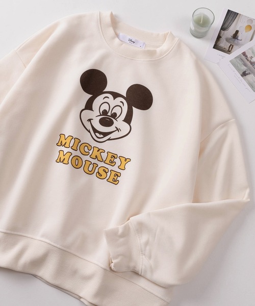 Disney（ディズニー）の「【71】【Disney/ディズニー】ミッキーマウス／ベイマックス／ドナルドダック／チップ＆デール 裏起毛 スウェット（スウェット・レディース・イエロー/ピンク/アッシュ/ネイビー/パープル/ベージュ/ダークグレー/ミント/マスタード/ブラック/グレー/クリーム・L/M）」の7枚目の写真