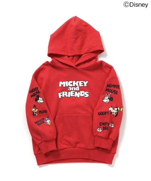 Disney（ディズニー）の「WEB限定 ディズニーキャラクター/かぶりパーカー（パーカー・キッズ・レッド/オフホワイト・110/100/90/80/140/130/120）」の6枚目の写真