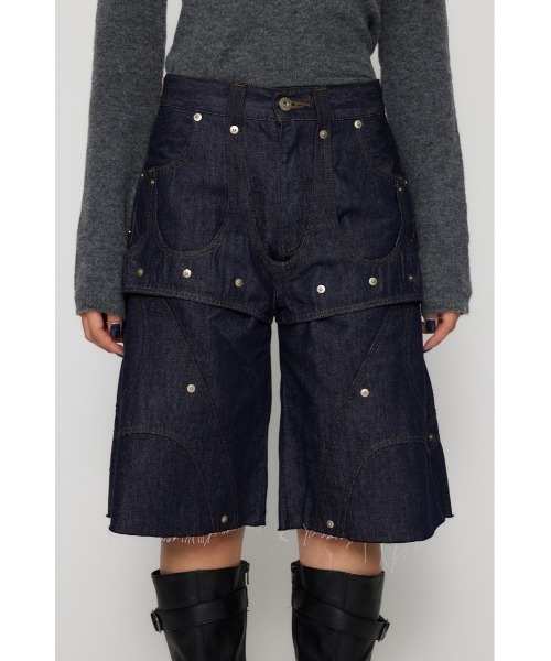 LAGUA GEM（ラグアジェム）の「LAYERING HALF デニム（デニムパンツ・レディース・ブルー/ブラック・X-SMALL/SMALL/MEDIUM）」の9枚目の写真