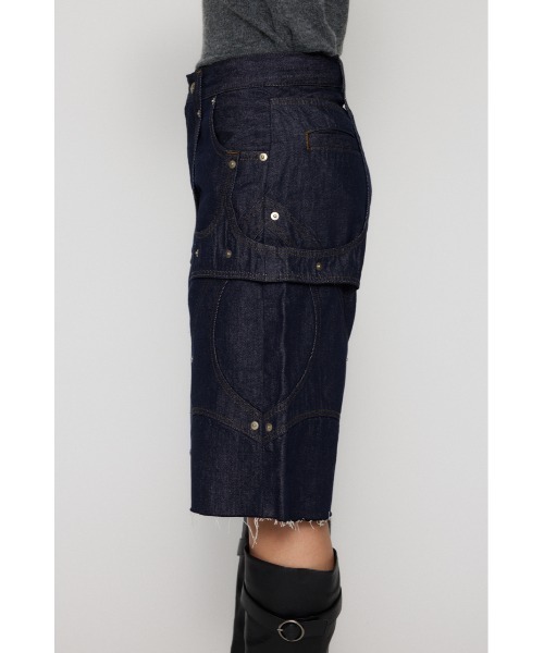 LAGUA GEM（ラグアジェム）の「LAYERING HALF デニム（デニムパンツ・レディース・ブルー/ブラック・X-SMALL/SMALL/MEDIUM）」の10枚目の写真