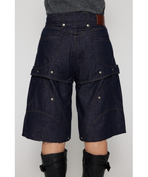 LAGUA GEM（ラグアジェム）の「LAYERING HALF デニム（デニムパンツ・レディース・ブルー/ブラック・X-SMALL/SMALL/MEDIUM）」の11枚目の写真