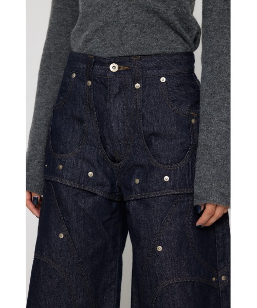 LAGUA GEM（ラグアジェム）の「LAYERING HALF デニム（デニムパンツ・レディース・ブルー/ブラック・X-SMALL/SMALL/MEDIUM）」の12枚目の写真