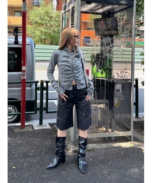 LAGUA GEM（ラグアジェム）の「LAYERING HALF デニム（デニムパンツ・レディース・ブルー/ブラック・X-SMALL/SMALL/MEDIUM）」の15枚目の写真