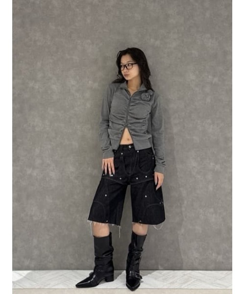 LAGUA GEM（ラグアジェム）の「LAYERING HALF デニム（デニムパンツ・レディース・ブルー/ブラック・X-SMALL/SMALL/MEDIUM）」の18枚目の写真